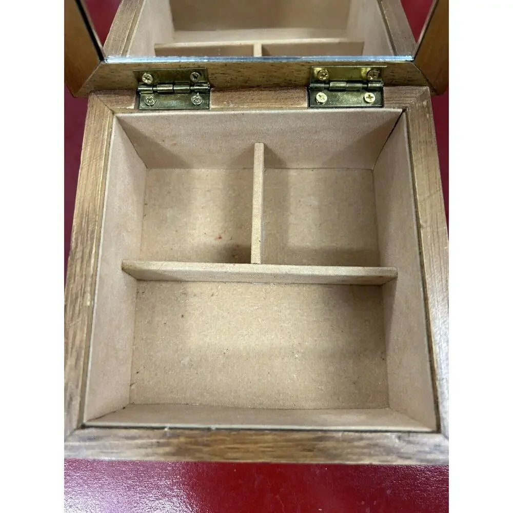 Vintage Holly Hobbie Tile Top Jewelry Trinket‎ Box Felt Divided Insert READ